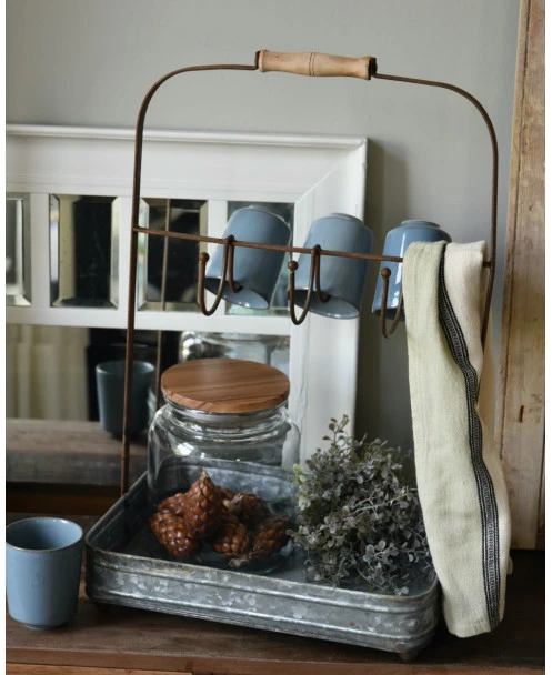 Metalen Tray Met Haken, Kopjes Rek