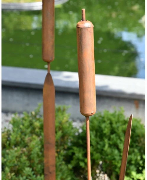 Metalen Tuinsteker Lisdodde Rietsigaar Ecoroest
