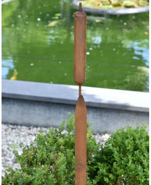 Metalen Tuinsteker Lisdodde Rietsigaar Ecoroest - Afbeelding 2