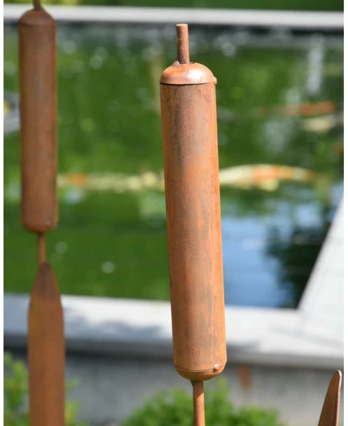 Metalen Tuinsteker Lisdodde Rietsigaar Ecoroest - Afbeelding 3
