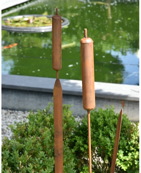 Metalen Tuinsteker Lisdodde Rietsigaar Ecoroest - Afbeelding 5