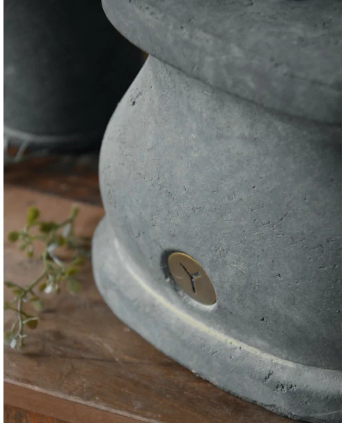 Ovale Lampenvoet Van Aardewerk In Majestic Grijs, Brynxz - Afbeelding 2
