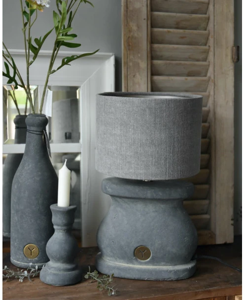 Ovale Lampenvoet Van Aardewerk In Majestic Grijs, Brynxz - Afbeelding 3