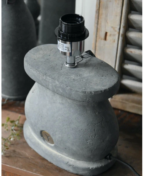 Ovale Lampenvoet Van Aardewerk In Majestic Grijs, Brynxz - Afbeelding 5