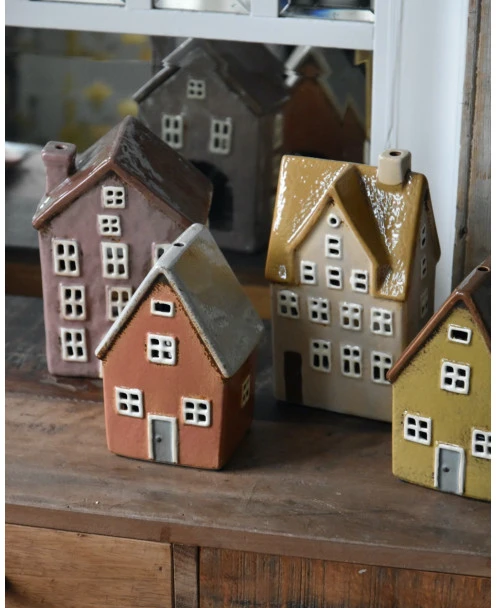 Pastel Perzik Kleurig Theelicht Huisje Nyhavn, IB Laursen - Afbeelding 2