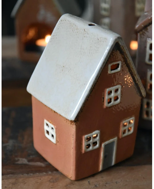 Pastel Perzik Kleurig Theelicht Huisje Nyhavn, IB Laursen - Afbeelding 3