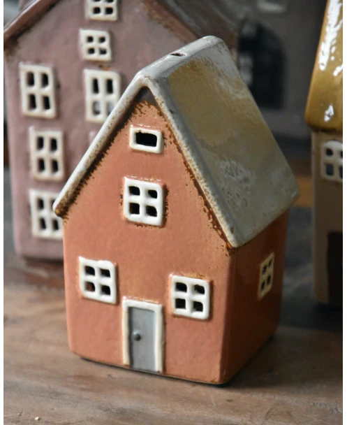 Pastel Perzik Kleurig Theelicht Huisje Nyhavn, IB Laursen - Afbeelding 4