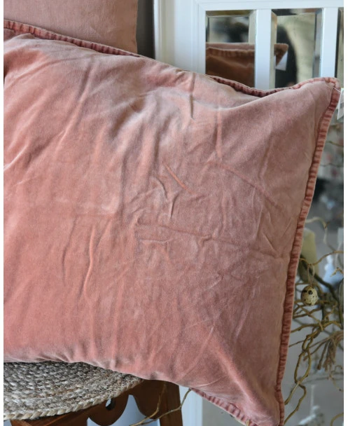 Pastel Roze Velours Kussenhoes 'Tuscany', IB Laursen