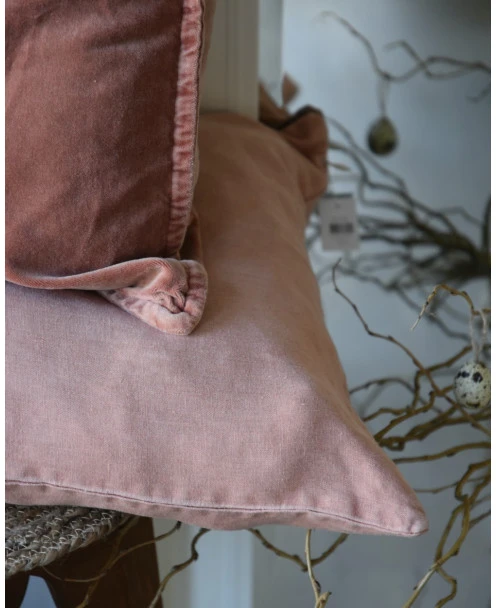 Pastel Roze Velours Kussenhoes 'Tuscany', IB Laursen - Afbeelding 6