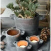 Planter Pot Met Oren Vintage Grijs Groot, Brynxz