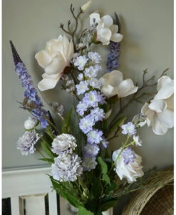 Pluk Boeket Zijde In Zacht Violet En Poeder Roze/wit