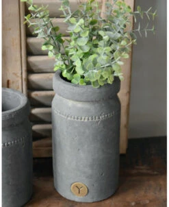 Pot Aardewerk Majestic Grijs Met Sierrandje En Kraag L, Brynxz