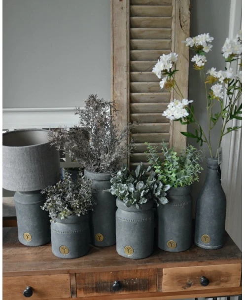 Pot Aardewerk Majestic Grijs Met Sierrandje En Kraag XL, Brynxz - Afbeelding 5