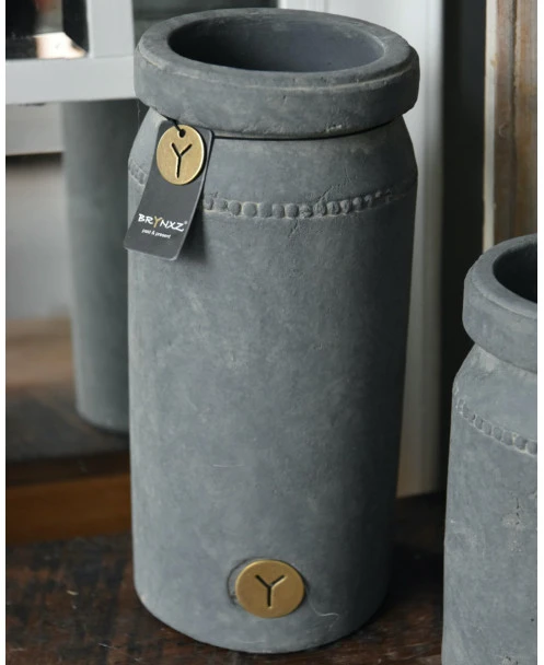 Pot Aardewerk Majestic Grijs Met Sierrandje En Kraag XL, Brynxz