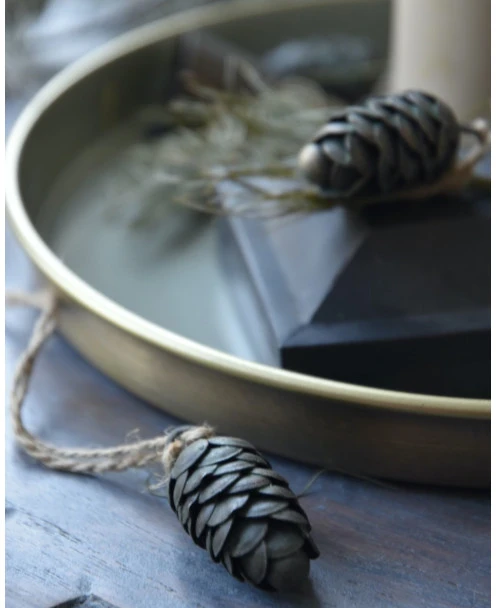 Ronde Tray Grijs Met Antiek Gouden Buitenkant, IB Laursen - Afbeelding 3