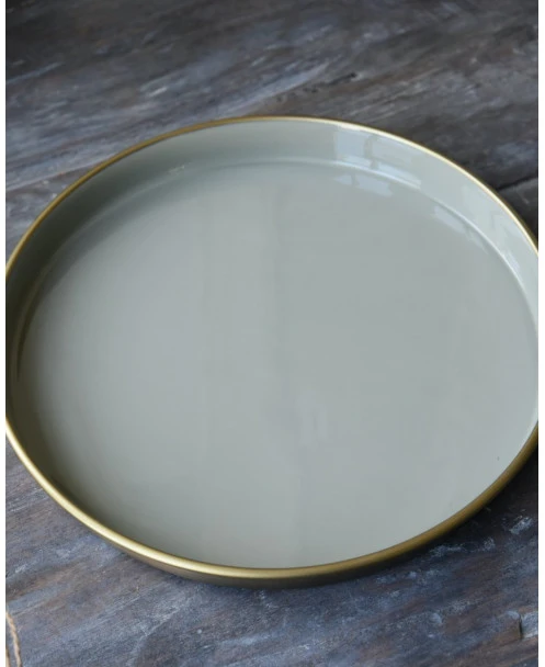 Ronde Tray Grijs Met Antiek Gouden Buitenkant, IB Laursen - Afbeelding 5