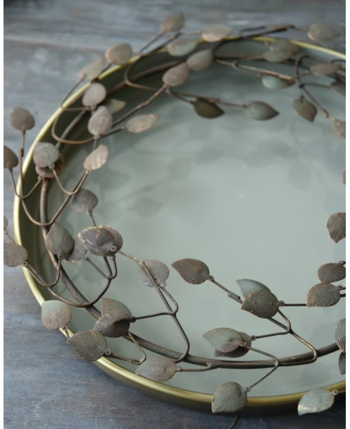 Ronde Tray Grijs Met Antiek Gouden Buitenkant, IB Laursen - Afbeelding 6