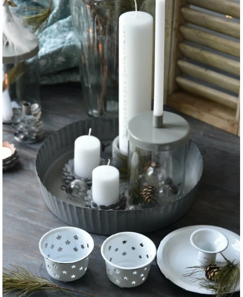 Ronde Zinken Schaal Met Hoge Schulp Rand, IB Laursen - Afbeelding 2