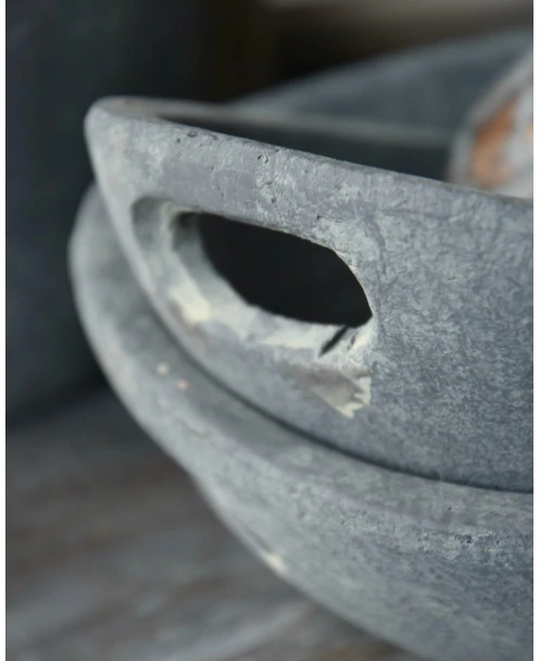 Set Ovale Handgemaakte Schalen Majestic Grijs, Brynxz - Afbeelding 3