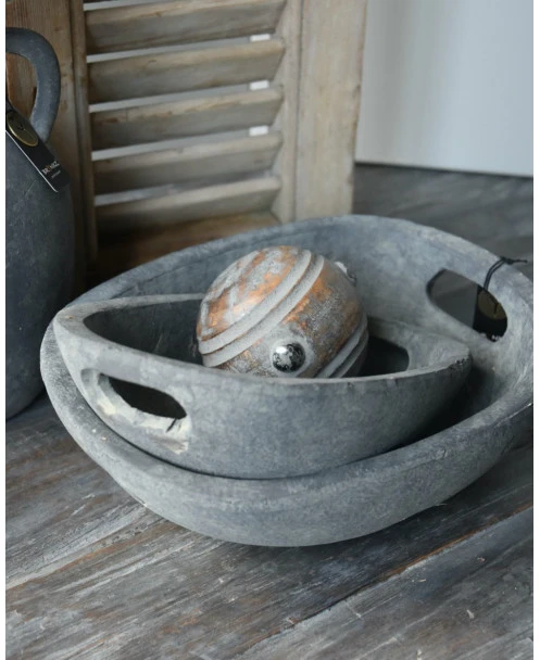 Set Ovale Handgemaakte Schalen Majestic Grijs, Brynxz - Afbeelding 4