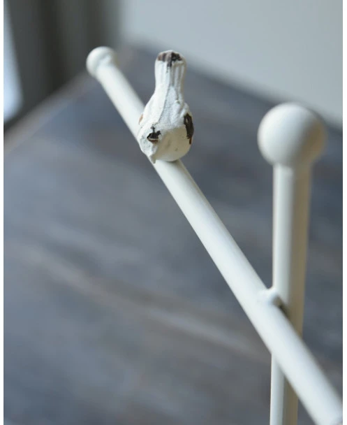 Sieraden Standaard Antiek Wit Met Vogeltje - Afbeelding 2