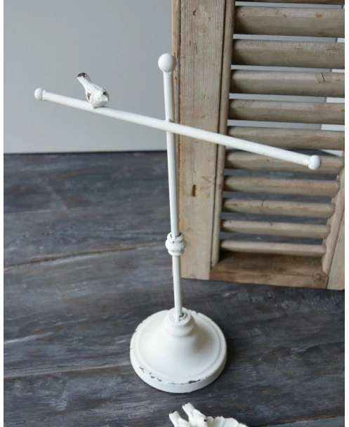 Sieraden Standaard Antiek Wit Met Vogeltje - Afbeelding 3