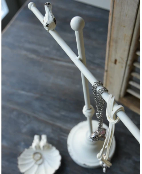 Sieraden Standaard Antiek Wit Met Vogeltje - Afbeelding 4