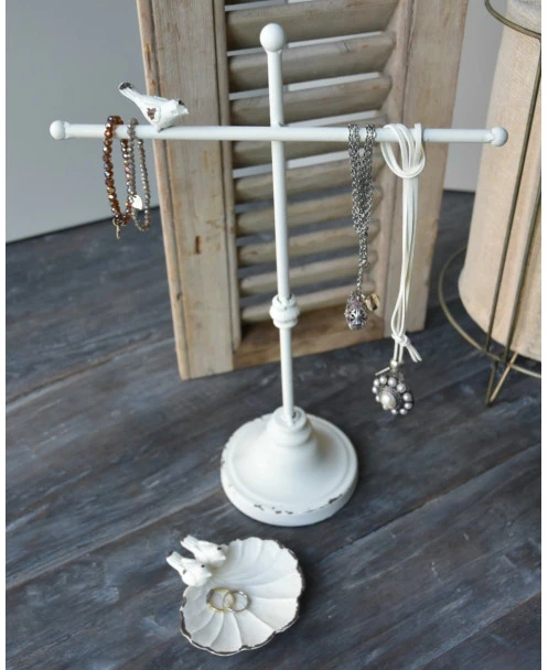 Sieraden Standaard Antiek Wit Met Vogeltje - Afbeelding 7