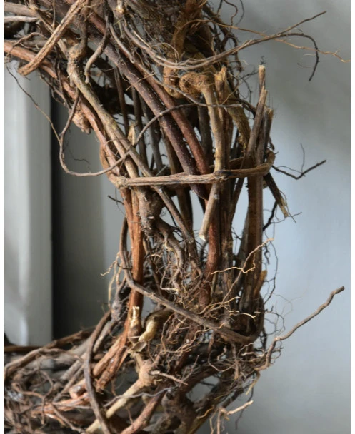 Takken Met Wortels Gevlochten Open Krans Naturel - Afbeelding 3