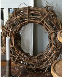 Takken Met Wortels Gevlochten Open Krans Naturel