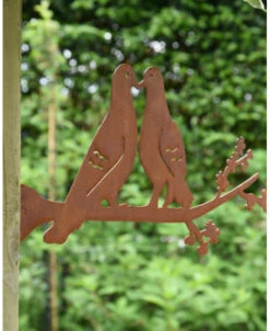 Tortelduiven Op Tak Metalen Tuin Decoratie