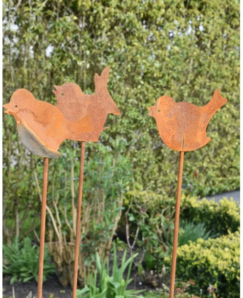 Tuindecoratie Prikkers Ecoroest Set Van 3 Vogeltjes - Afbeelding 6