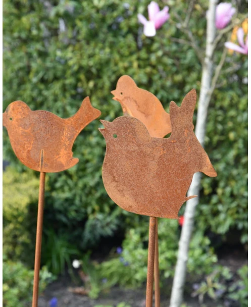 Tuindecoratie Prikkers Ecoroest Set Van 3 Vogeltjes