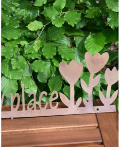 Tuindecoratie Wandtekst 'This Is My Happy Place' Met Bloemen