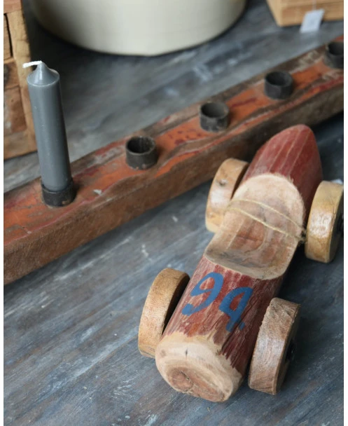 Unieke Rode Auto Van Hout Met Blauw Nr 94, IB Laursen - Afbeelding 2