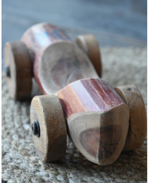 Unieke Rode Auto Van Hout Met Blauw Nr 94, IB Laursen - Afbeelding 3