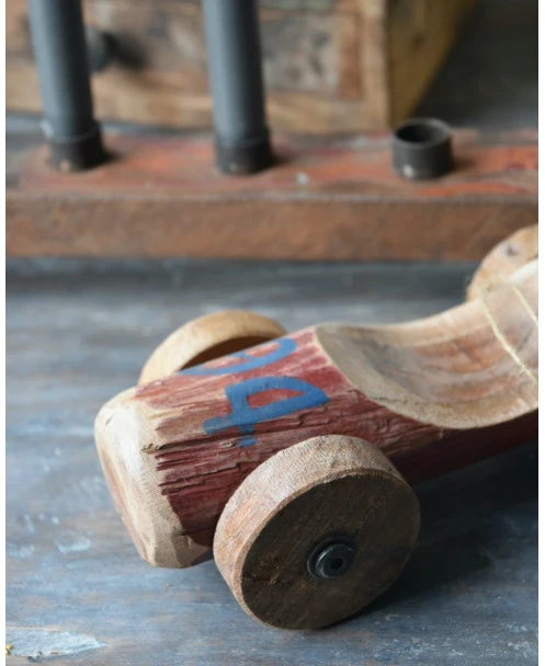 Unieke Rode Auto Van Hout Met Blauw Nr 94, IB Laursen - Afbeelding 7