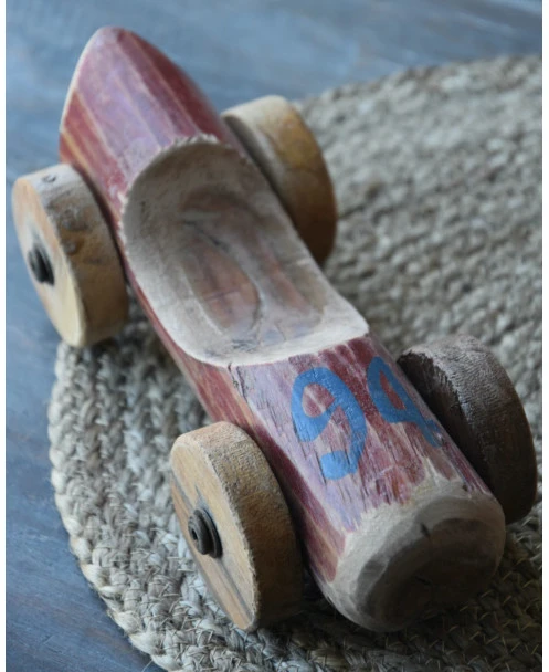 Unieke Rode Auto Van Hout Met Blauw Nr 94, IB Laursen - Afbeelding 8