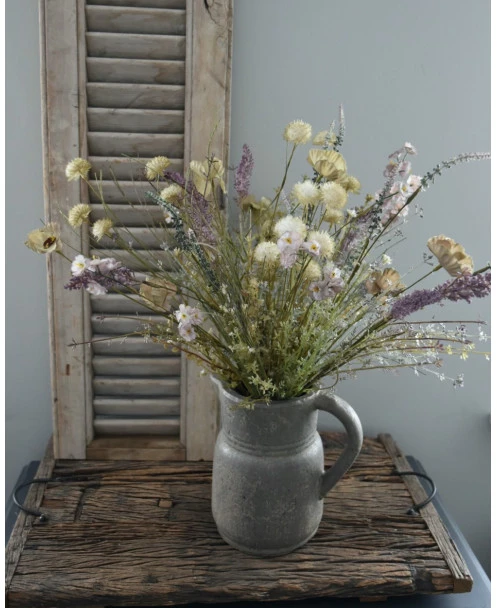 Veldboeket In Pastel Groenen, Lila, Paars En Taupe, 'zijdebloemen' - Afbeelding 3