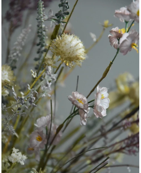 Veldboeket In Pastel Groenen, Lila, Paars En Taupe, 'zijdebloemen' - Afbeelding 5