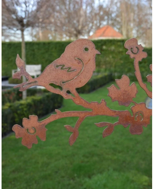 Vogel Op Bloesemtak, Roest Metaal