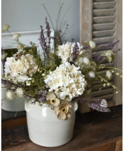 Zijde Boeket Met Hortensia's En Paars/lila Seringen