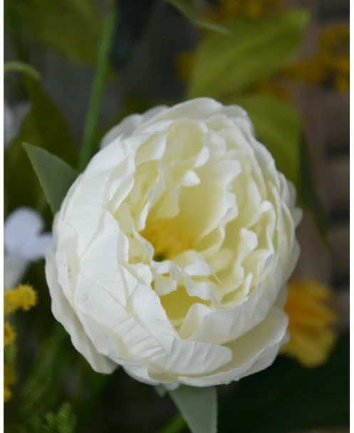 Zijde Vrolijk Pluk Boeket In Wit En Geel - Afbeelding 6